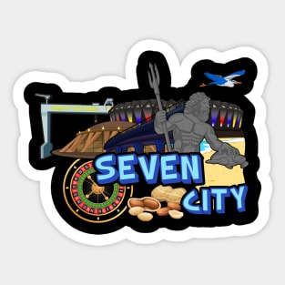 Seven City Collage Sticker